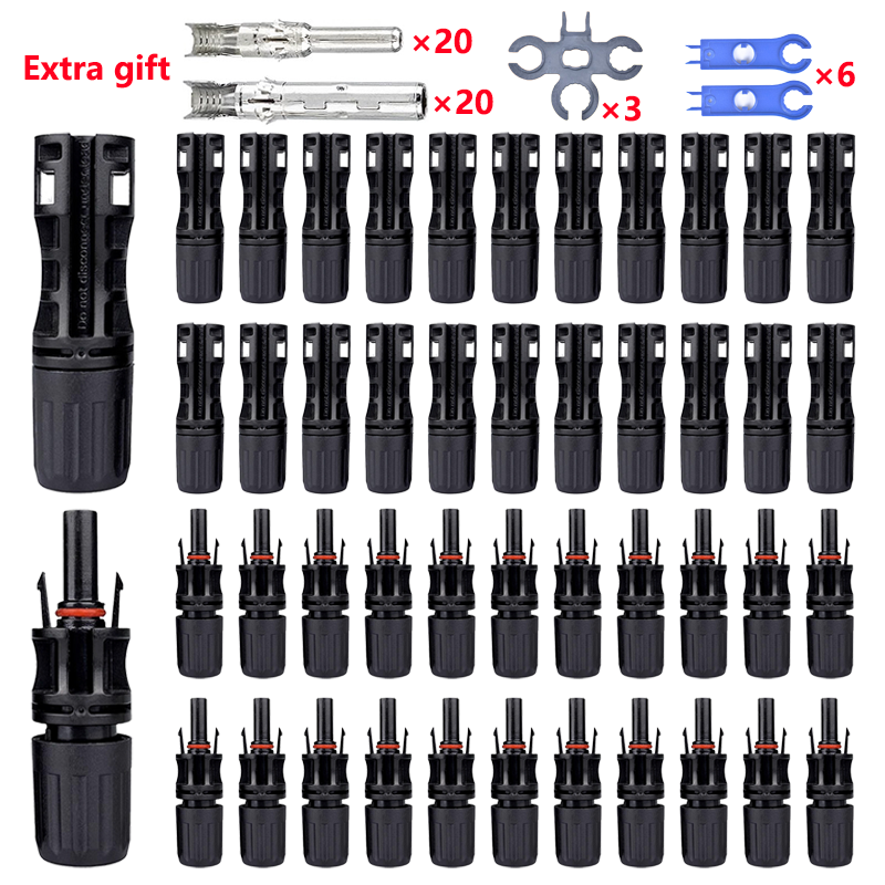 Renewable Energy Kit - 600/400/200/100/40/20/10 個太陽光発電ソーラーコネクタキット 1000V 30A パネルソーラーコネクタ PV/MC