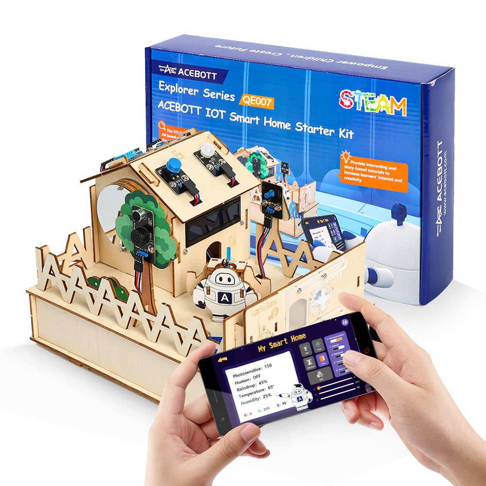 Renewable Energy Kit - Arduino用スマートホームキット,ロボットスターター,自動化プロジェクト,ESP32用木造住宅学習キット,ACEBOTT-DIY