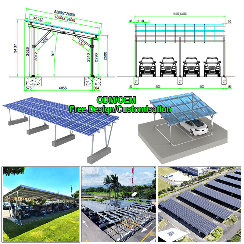 単柱式ソーラーカーポートPV設置構造アルミ製駐車キャノピーシ - Renewable Energy Yes Please のレビューと価格